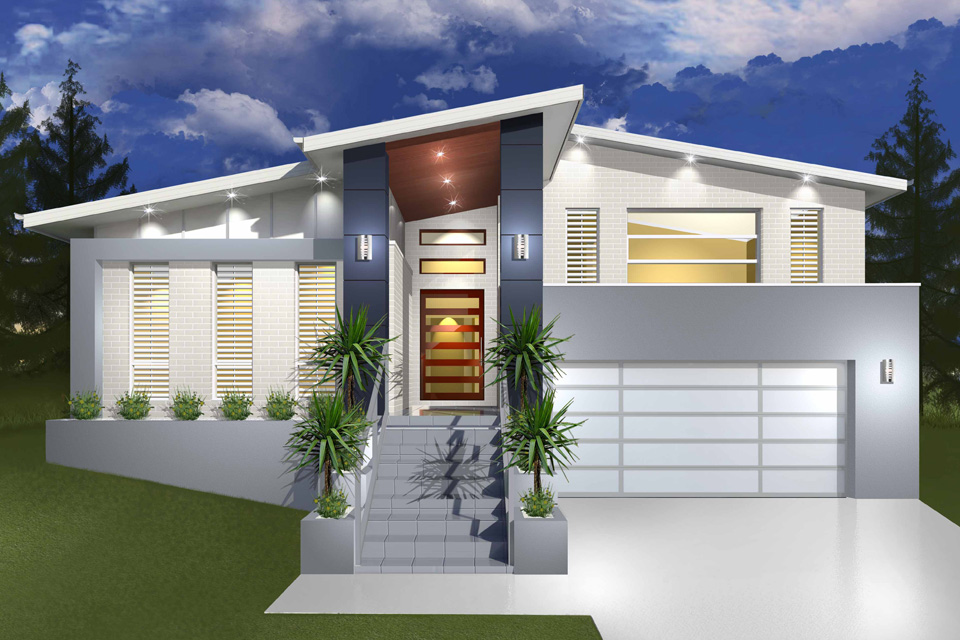 Split Level - Denman Home Design - Facade - Modern II
