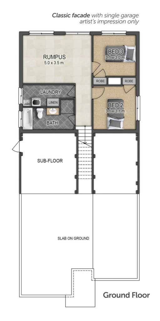Floorplan - Sundowner II Home Design | Ground Floor - Split Level